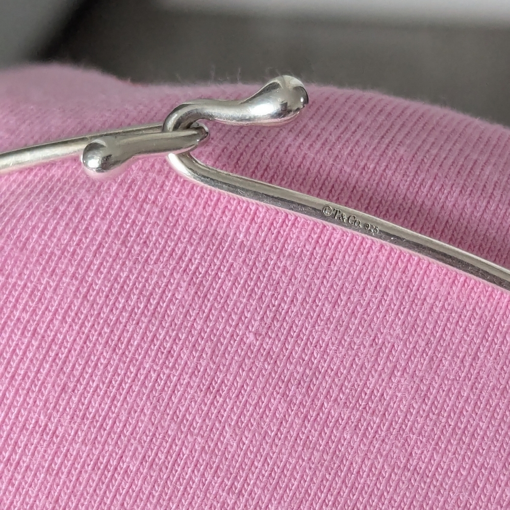 TIFFANY & CO Sterling Silver Pink Tourmaline Flower Pendant Choker Necklace 2003 - Picture 15 of 15